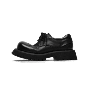 Chunky Black Leather Derby