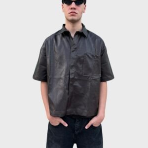 Leather Shirt Brown
