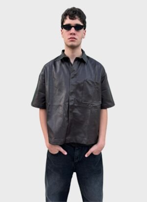 Leather Shirt Brown