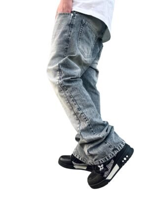 JEANS FLARED 5 Gray New